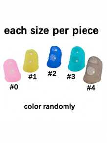 5pcs Breathable Silicone Thimble For DIY Crafts And Sewing - Silicone Finger Protective Finger Sleeve Guitar Finger Sleeve Beginner's Practice Of Using String Protectors (5 Colours,5 Size) - Multicolor - View 8