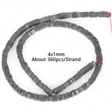 1條天然赤鐵礦石黑色啞面幾何圖案愛心立方圓珠珠寶製作配件耳環項鍊diy配件 15" - 彩色 - 查看 19