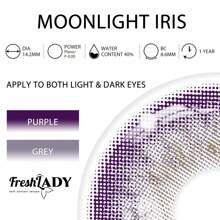 FRESH LADY Freshlady 返校隐形眼镜 Pupilentes Moonlight Pansy 彩色隐形眼镜 1 年抛型 万圣节服装角色扮演