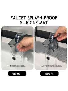 1pc Faucet Splash-Proof Device, Prevent Water Splashing On Hand-Washing Basin, Water Accumulation Protection On Sink Countertop, Drainage Mat For Kitchen Sink Or Wash Basin - Orange - View 6