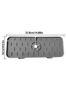 1pc Faucet Splash-Proof Device, Prevent Water Splashing On Hand-Washing Basin, Water Accumulation Protection On Sink Countertop, Drainage Mat For Kitchen Sink Or Wash Basin - Orange - View 8