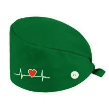 1pc 女士高档刺绣心形图案工作帽、护士帽。抗菌、防尘，适用于医院手术、护理、美容等医疗机构或家政保洁工作者。情人节 - 彩色 - 查看 18