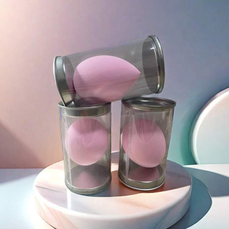 3入組超柔軟無粉底妝用海綿,精緻化妝蛋,盒裝 - 粉色 - 查看 3