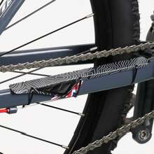 1pc Mini Ultra-Light Bicycle Chainstay Protector For Mountain Bikes (Comes With Three Ties) - Black - View 1