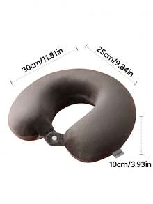 Hình chữ-U Gối cổ , Gối Du lịch Đối với Hỗ trợ cổ Máy bay , Ô tô/xe hơi , Xe lửa Với Khóa Đối với Dễ Đang ngủ , Cái cổ Giảm đau - Màu xám đen - Xem 2