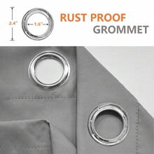 Cortina exterior resistente a la intemperie con ojales en la parte superior e inferior, protección visual impermeable, protección solar para balcón, terraza, pérgola, cenador, 254 x 213 cm - Gris Claro - Ver 3