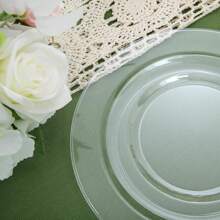 20 pièces de plateaux transparents, disponibles en tailles 19cm / 26cm, réutilisables et lavables, conviennent à plusieurs occasions comme les mariages, les cadeaux, les fêtes, l"utilisation domestique et commerciale, les activités extérieures ou les pique-niques, pour l"affichage des gâteaux ou d"autres desserts.