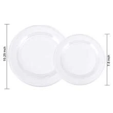 20 pièces de plateaux transparents, disponibles en tailles 19cm / 26cm, réutilisables et lavables, conviennent à plusieurs occasions comme les mariages, les cadeaux, les fêtes, l"utilisation domestique et commerciale, les activités extérieures ou les pique-niques, pour l"affichage des gâteaux ou d"autres desserts.