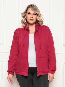 Women Coats - 酒紅色 - 查看 1