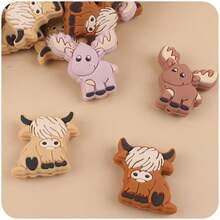 10pcs/Pack Cute Cartoon Animal Shaped Silicone Beads For Diy Bracelets Or Necklaces - Multicolor - View 4