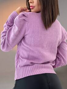 Women Sweaters - Màu tím - Xem 3