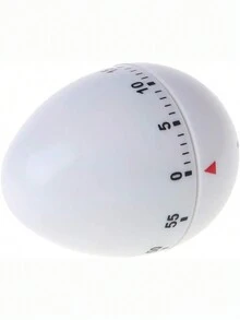 Egg Timer Kitchen Mechanical Countdown Timer Cute Egg Shaped Manual Timing Alarm Clock Cooking Baking Classroom Rotating Reminder (White) - White - View 7