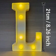 1入組21cm/8.26英寸字母LED燈光數字燈裝飾，電池夜燈，適用於家居婚禮生日聖誕派對裝飾，字母數字燈家居裝飾 - 黃色 - 查看 12