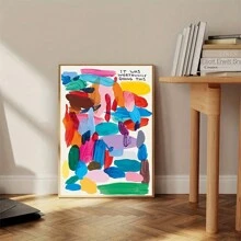 Motivational Canvas Wall Art - Frameless Colorful Oil Painting "It Is Worth Doing" Poster Print - Living Room Bedroom Home Decor Painting - Multicolor - View 1