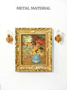 1 件微型娃娃屋壁画框架，1:12 比例复古宫殿风格装饰配件（部分随机），微型，微型物品，娃娃屋微型模型，复古墙壁装饰，娃娃屋微型模型，微型装饰 - 彩色 - 查看 2