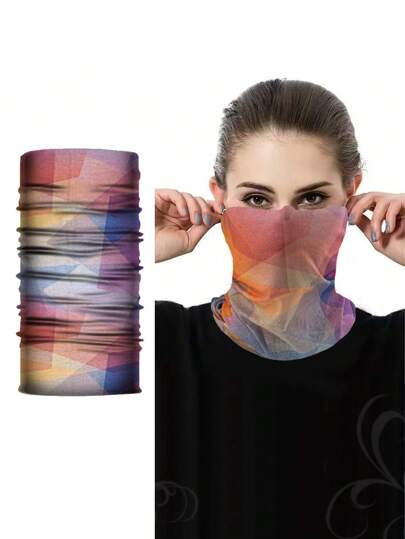 防晒抗紫外线户外运动骑行围巾透气防晒头巾魔术头带围巾骑行面罩颈罩男女滑雪面罩，适合骑自行车、骑摩托车和滑雪