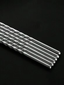 1 Pair Extra Long Stainless Steel Frying Chopsticks, Chinese Cooking Utensils For Home Use - Silver - View 4