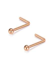 CIZME 2 件 20G（0.8MM）18G（1.0MM）不锈钢鼻环鼻钉鼻环鼻钉鼻钉环扭转螺丝 L 形球顶鼻穿孔首饰鼻钉环鼻环带 2MM 球顶鼻环鼻螺丝环鼻钉女式鼻环螺旋鼻环鼻螺丝钉鼻孔鼻穿孔首饰 - Ball top - 查看 16