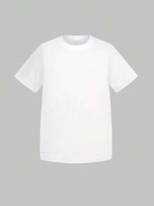 Young Boy Comfortable Short Sleeve Solid Color Casual T-Shirt For Summer