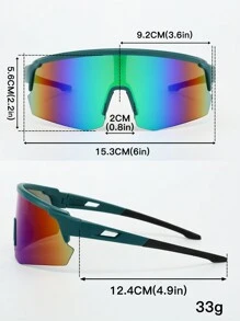 2 piezas Gafas deportivas de plástico envolventes para hombres, estilo Y2k, adecuadas para uso diario, fotografía, compras, ciclismo, esquí, etc. accesorios de playa para vacaciones de verano, al aire libre, viajes - Verde - Ver 4