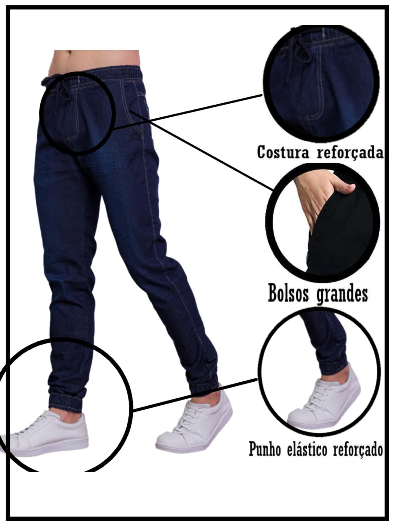 Men Jeans - Navy Blue - View 2