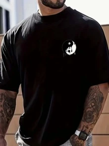 Camiseta Masculina simbolo Estampada T-shirt style camisa streetwear - Preto - Visão 1