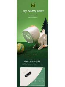 Pink Dinosaur Shaped Fun Alarm Clock With Multiple Functions+ 6 Alarm Tones+ Sound Control Time Reporting+ Indoor Temperature Display+ Sleep Assistant+ Ideal Gift For Girls - Green - View 9