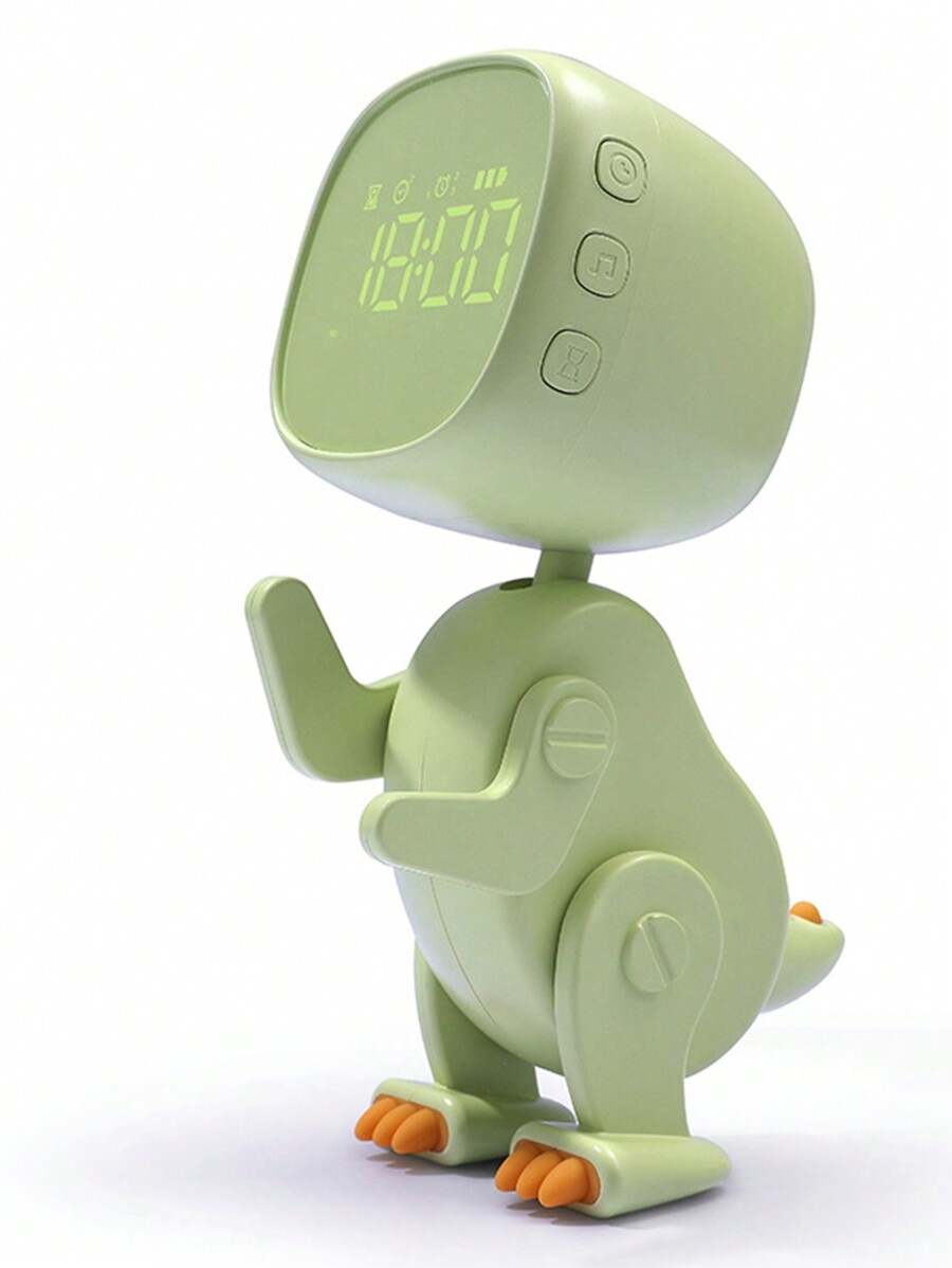 Fun Pink Dinosaur Alarm Clock With Multiple Functions + 6 Ringtones