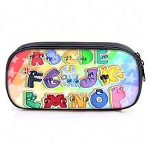 1pc Cartoon Canvas Student Pencil Case With Large Capacity, Simple Stationery Storage Bag - Beige - View 10