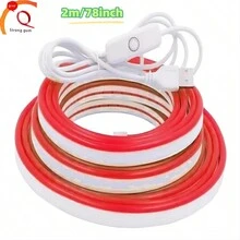 1pc Neon Rope Light 5V USB 9.8ft/3m LED Strip With Red Waterproof Flexible LED Neon Light Strip, Wedding Red LED Light Strip, Wedding Scene Decoration Neon Rope Light, Neon Light Strip With 5V LED Strip, Bedroom Red Light, Party Shaped Neon Strip, Suitable For TV Back-Lighting, Bedroom, Cabinet, Kitchen, DIY Lighting, Outdoor Garden Lighting For Pathway, Yard, Patio - Red - View 14