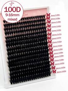 100D Faux Mink Eyelashes Cluster Lashes 0.07mm D Curling 9-16mm Mix Natural Eyelashes Extension 3D Russian Strip Volume Individual Eyelash Cluster Makeup Tools(60D 80D Lash Individual Cluster)