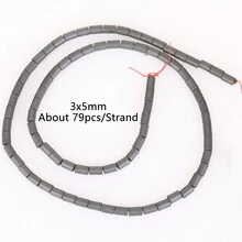 1條天然赤鐵礦石黑色啞面幾何圖案愛心立方圓珠珠寶製作配件耳環項鍊diy配件 15" - 彩色 - 查看 55