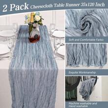 2 件白色雪纺桌布，浪漫波西米亚风透明奶酪布桌布，适合婚礼、派对、新娘送礼会