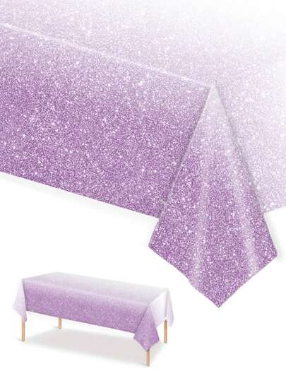 1 pezzo Tovaglia monouso da 137*274cm / 54*108 pollici per decorazione da festa, con motivo dorato e viola, adatta per vari tipi di feste a tema e uso quotidiano