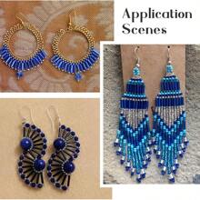 300 颗 2x6 毫米多色混合长管种子珠闪亮玻璃珠适用于制作手链首饰 DIY 针线活手工配件 - 彩色 - 查看 10