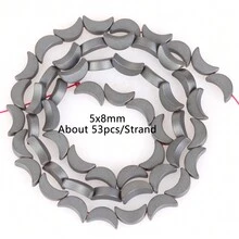 1條天然赤鐵礦石黑色啞面幾何圖案愛心立方圓珠珠寶製作配件耳環項鍊diy配件 15" - 彩色 - 查看 47