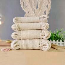 1pc (4mm/0.16in-8mm/0.31in) Wide Macrame Cord, Suitable For Festival Decoration, Gift Weaving Crafts, Handicrafts DIY, Textile & Jewelry Decoration, Wedding & Party Decoration, Home Decoration Braided Rope - Beige - View 1