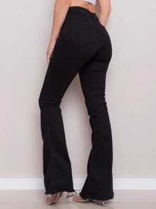 Women Jeans - 黑色 - 查看 3