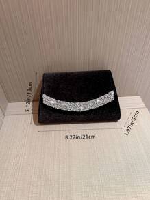 1 chiếc túi cầm tay đính đá lấp lánh, túi xách dự tiệc cưới màu trắng lãng mạn, túi đeo chéo dạng phong bì cho các sự kiện trang trọng Túi cô dâu Tready, hoàn hảo cho tiệc tùng, đám cưới, vũ hội, tiệc tối/tiệc, kết hợp với váy cưới, váy trang trọng, váy vũ hội, váy sinh nhật, váy dự tiệc, kết hợp hoàn hảo với trang phục năm mới, kết hợp tuyệt vời với váy dự tiệc cho phụ nữ - màu đen - Xem 7