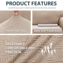 YSTYLE Stretch Sofa Cover 1/2/3/4 Seater, Sofa Cover Non-Slip With Armrest, Elastic Couch Cover Jacquard, Universal Sofa Cover Modern, Sofa Cover Dog Cat For Living Room - Khaki - View 3