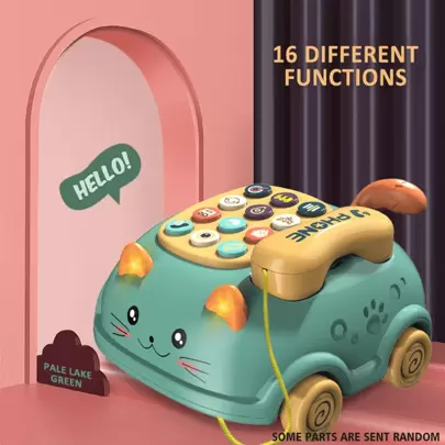 1入組可愛貓臉嬰兒音樂手機玩具 - 男孩和女孩的教育發展玩具 - 兒童完美禮物