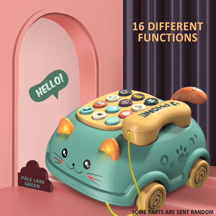 1pc Cute Cat Face Baby Toy Phone With Music And Light - Educational Development Toy For Boys And Girls - Perfect Gift For Children