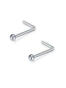 CIZME 2 件 20G（0.8MM）18G（1.0MM）不锈钢鼻环鼻钉鼻环鼻钉鼻钉环扭转螺丝 L 形球顶鼻穿孔首饰鼻钉环鼻环带 2MM 球顶鼻环鼻螺丝环鼻钉女式鼻环螺旋鼻环鼻螺丝钉鼻孔鼻穿孔首饰 - Ball top - 查看 22