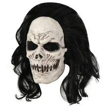 Halloween Costume Scary Latex Mask - White - View 3