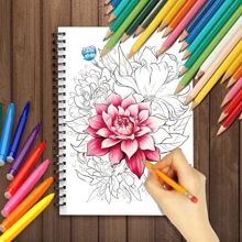 Tlenpo （3 月更新，30 页）成人女性涂色书 - 用于缓解、放松、焦虑，8.3x11.2 英寸，新年礼物、生日礼物、节日礼物、派对礼物、复活节、感恩节、返校、节日聚会礼物返校、母亲节、妈妈的礼物、返校、学校用品 - 清晨的花朵 - 查看 3