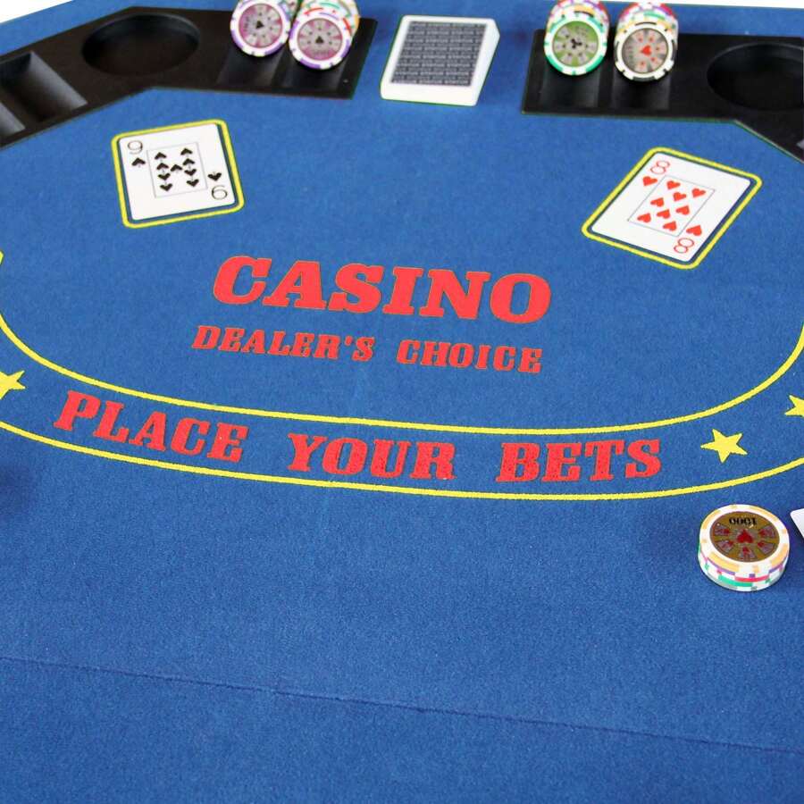 48" Foldable Poker Card Table Top, 8Play Octagon Card Table With Cup