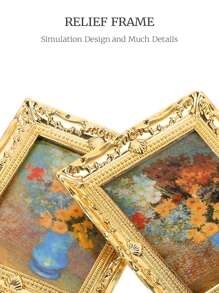 1 件微型娃娃屋壁画框架，1:12 比例复古宫殿风格装饰配件（部分随机），微型，微型物品，娃娃屋微型模型，复古墙壁装饰，娃娃屋微型模型，微型装饰 - 彩色 - 查看 3