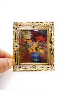 1 件微型娃娃屋壁画框架，1:12 比例复古宫殿风格装饰配件（部分随机），微型，微型物品，娃娃屋微型模型，复古墙壁装饰，娃娃屋微型模型，微型装饰 - 彩色 - 查看 5