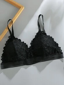 Bộ 3 chiếc áo ngực ren không dây thoải mái dành cho nữ - Nhiều màu - Xem 5