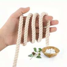 1pc (4mm/0.16in-8mm/0.31in) Wide Macrame Cord, Suitable For Festival Decoration, Gift Weaving Crafts, Handicrafts DIY, Textile & Jewelry Decoration, Wedding & Party Decoration, Home Decoration Braided Rope - Beige - View 4